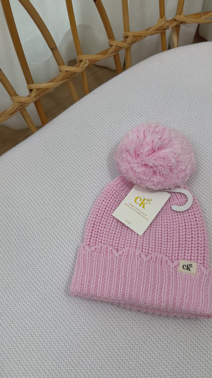 Scallop Knit Beanie | Soft Pink