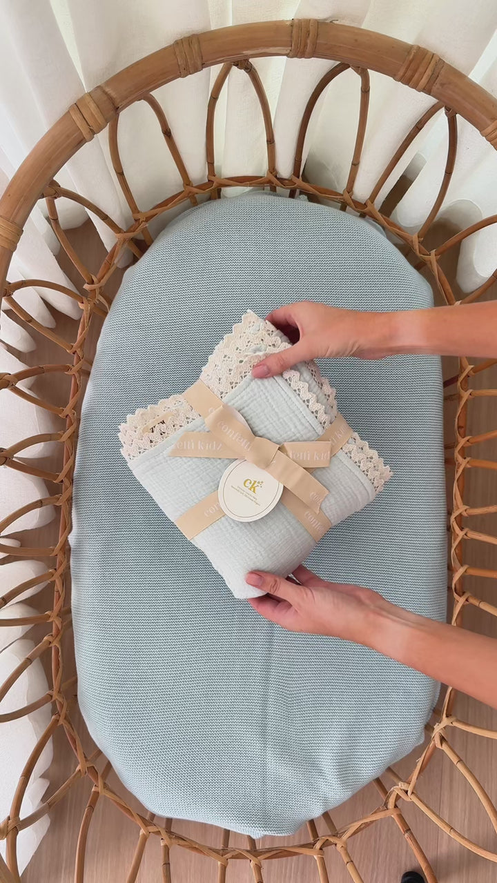 Classic Muslin Blanket | Soft Blue