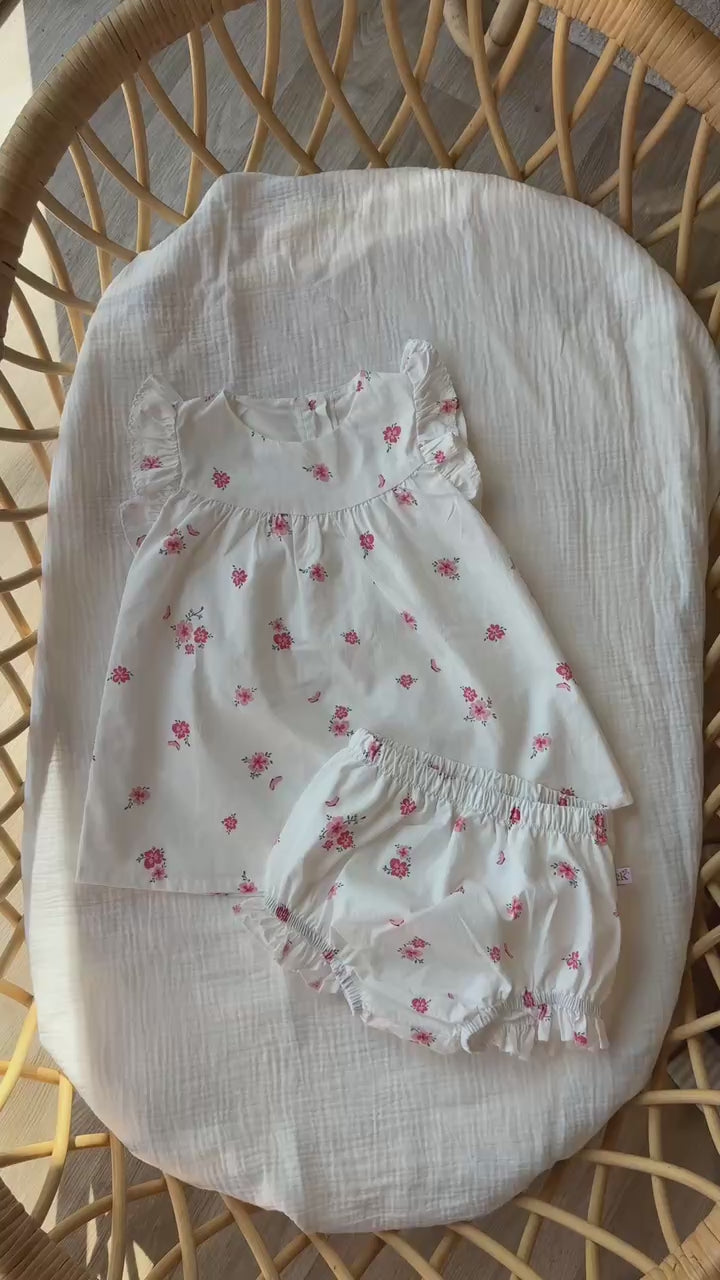 Pink Posies | Organic Ruffle Set