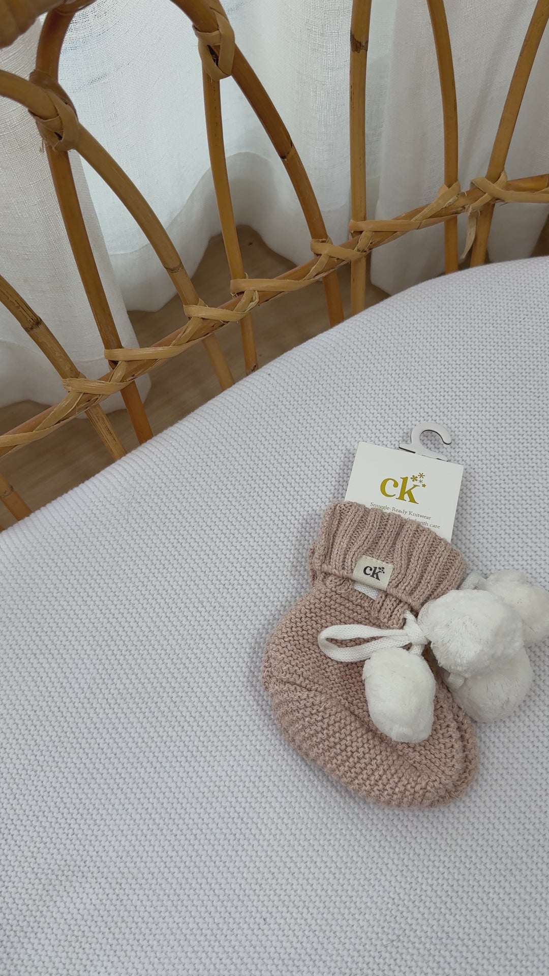 Baby Knit Booties | Biscotti Poms