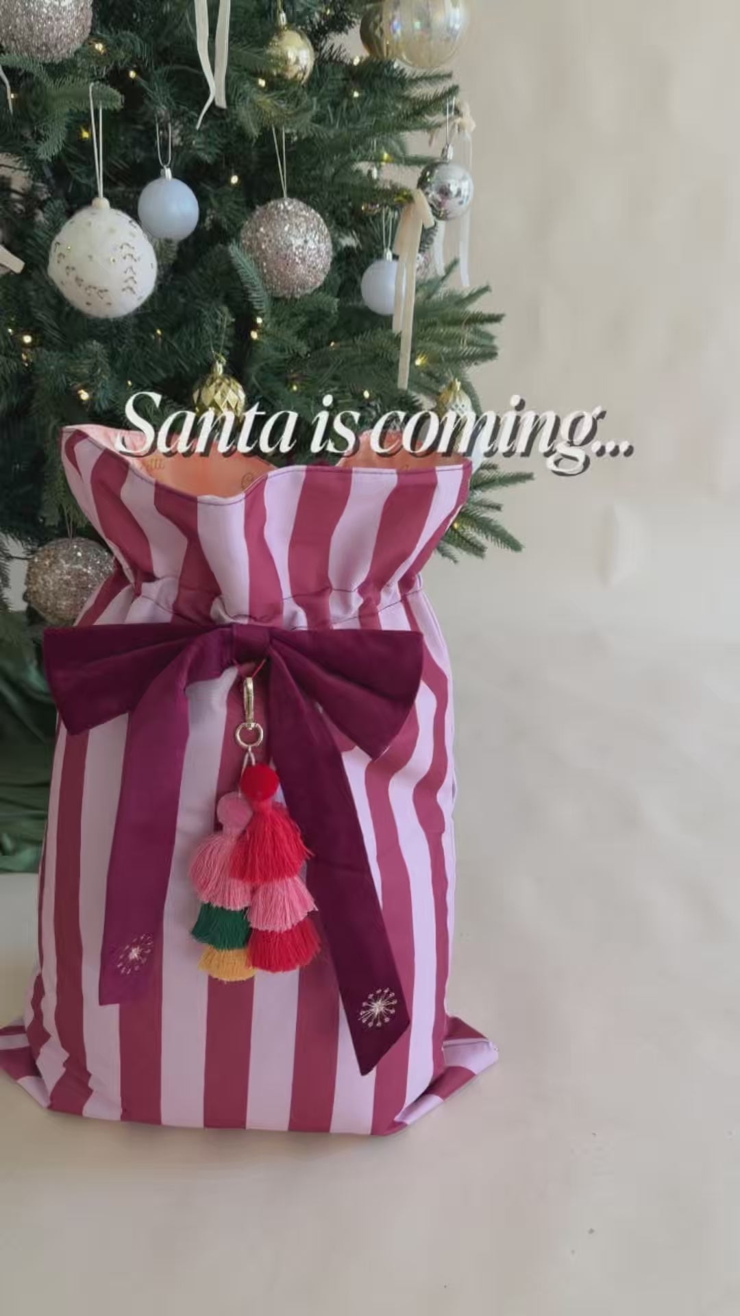 Heirloom Santa Sack | Mulberry Stripe