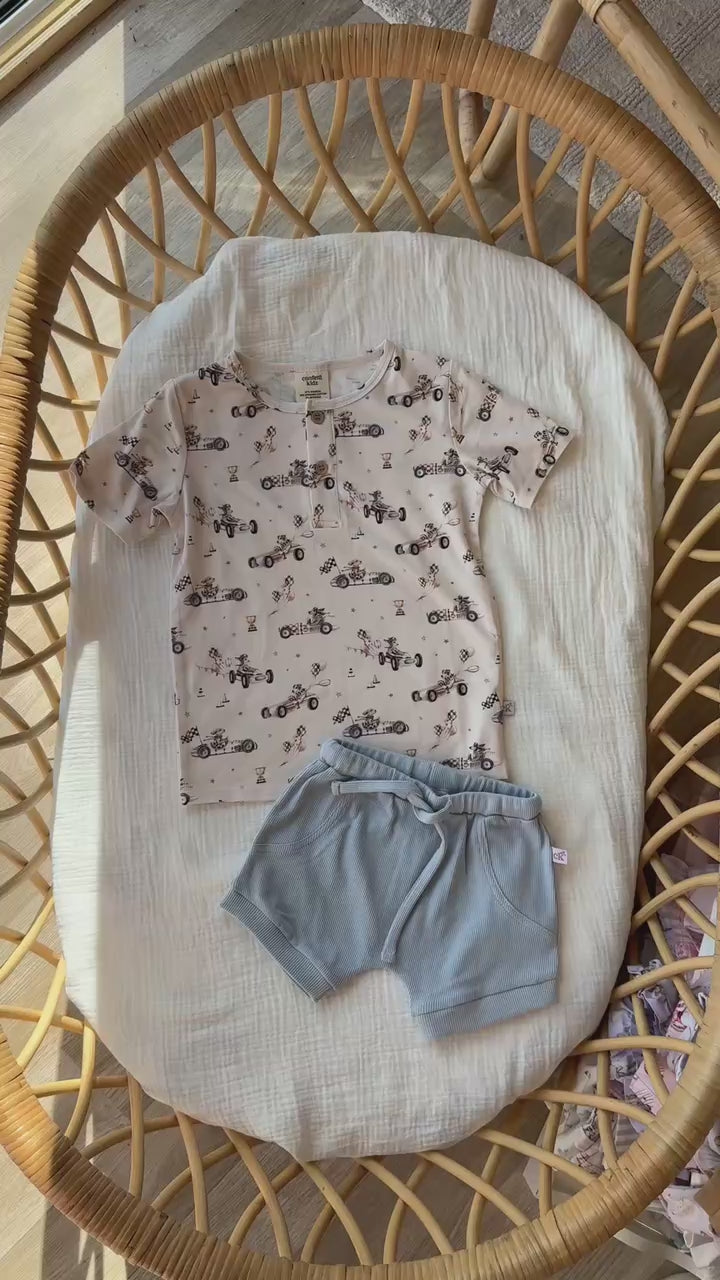 Sky Ribbed Shorties