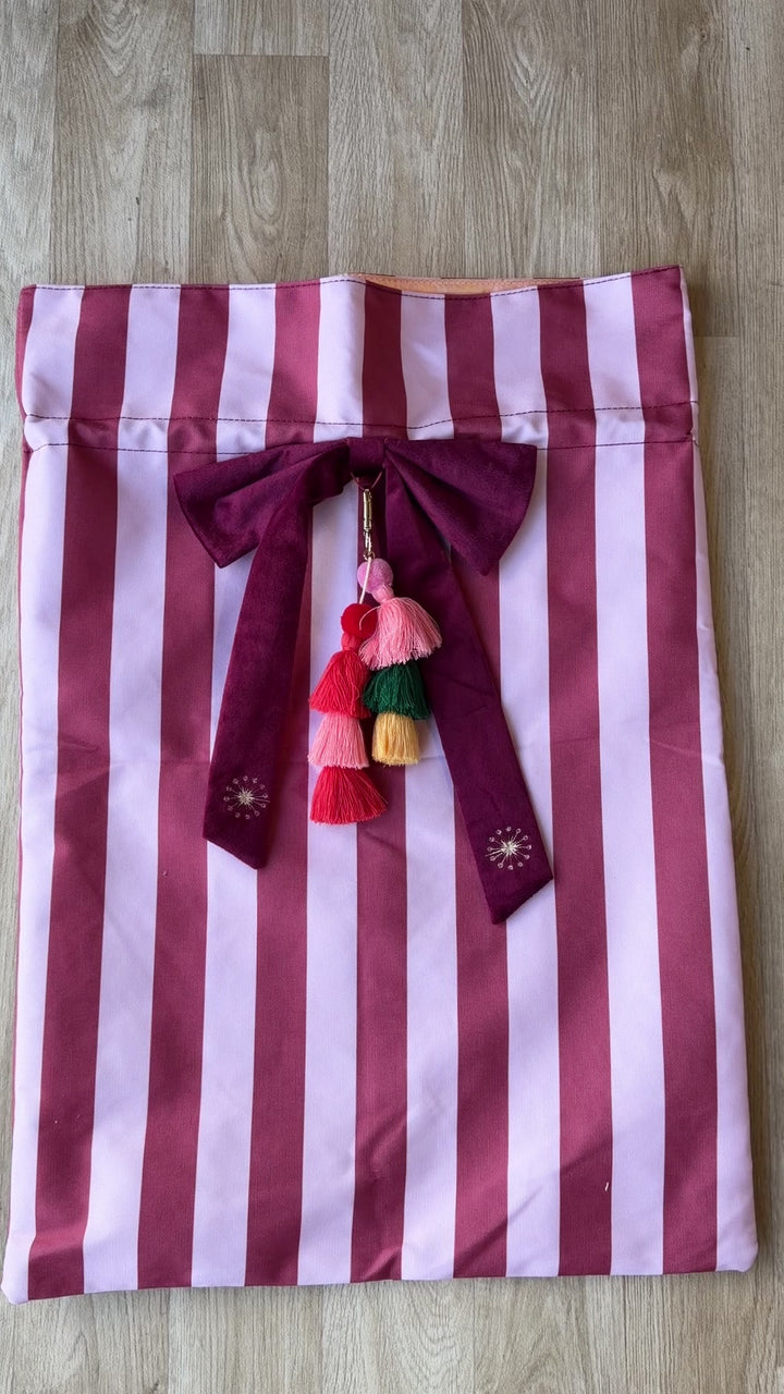 Heirloom Santa Sack | Mulberry Stripe
