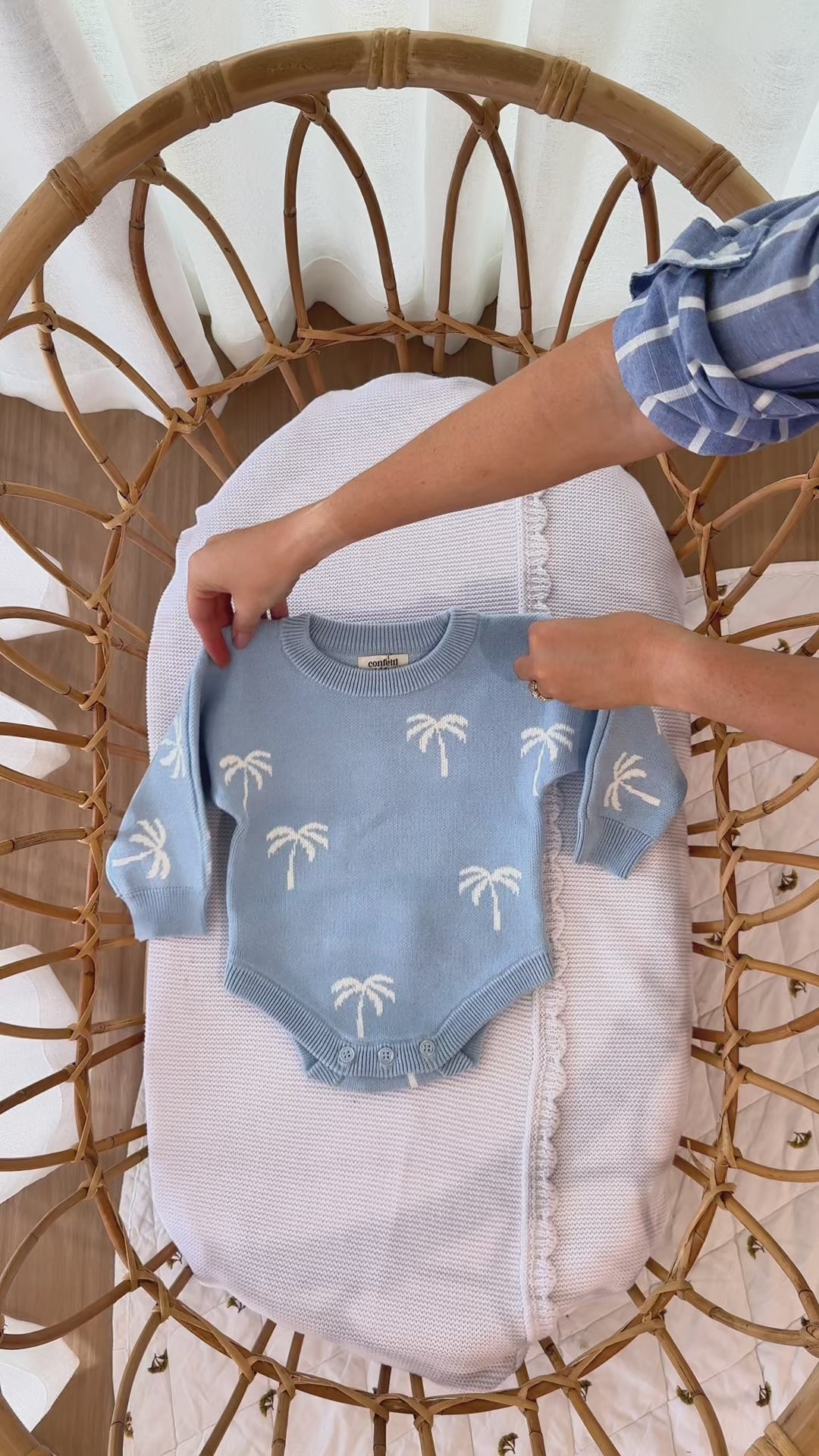 Beach Palms Knit Romper